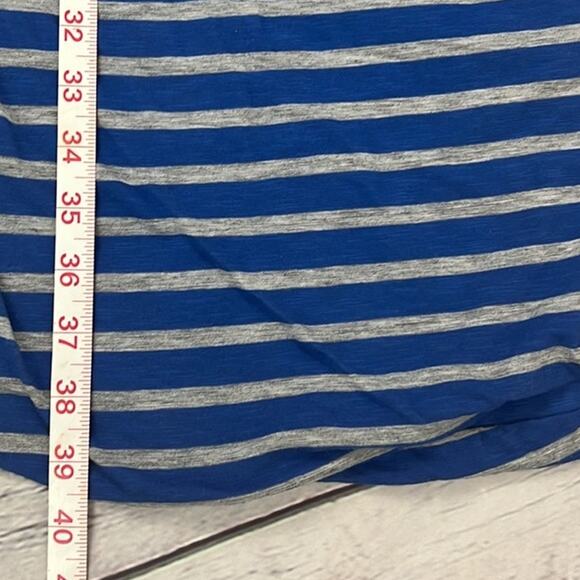 Sundry Henley Slub Knit Dress Blue Gray Stripes Size 1 (S) Elevated Basic NWT - Picture 5 of 8